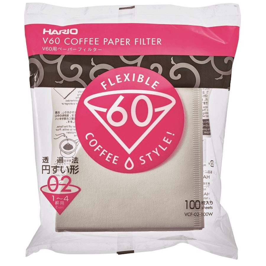 Hario V60 02 Paper Filters — White (100 pcs)